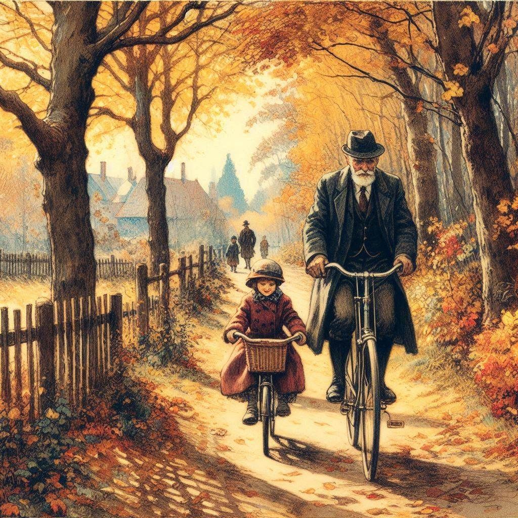 Riding Bikes Home From Church With Grandpa