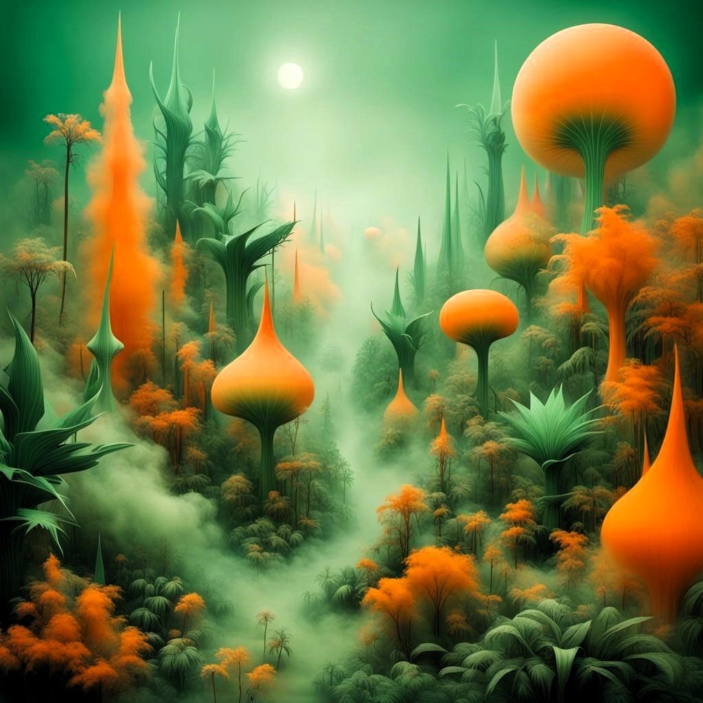 Fantasy in Orange and Green