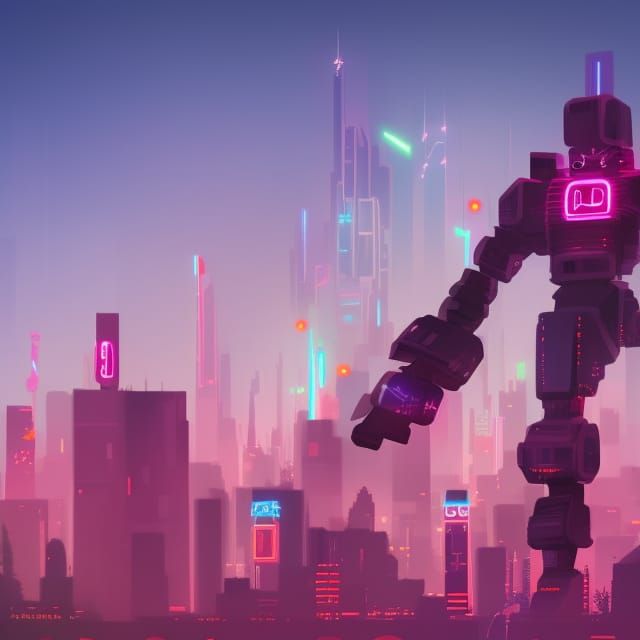 synthwave mecha - AI Generated Artwork - NightCafe Creator