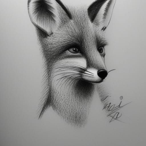 Arctic Fox Pencil Sketch by kalkaart on DeviantArt