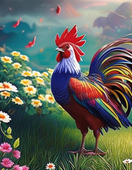 Rooster - AI Generated Artwork - NightCafe Creator