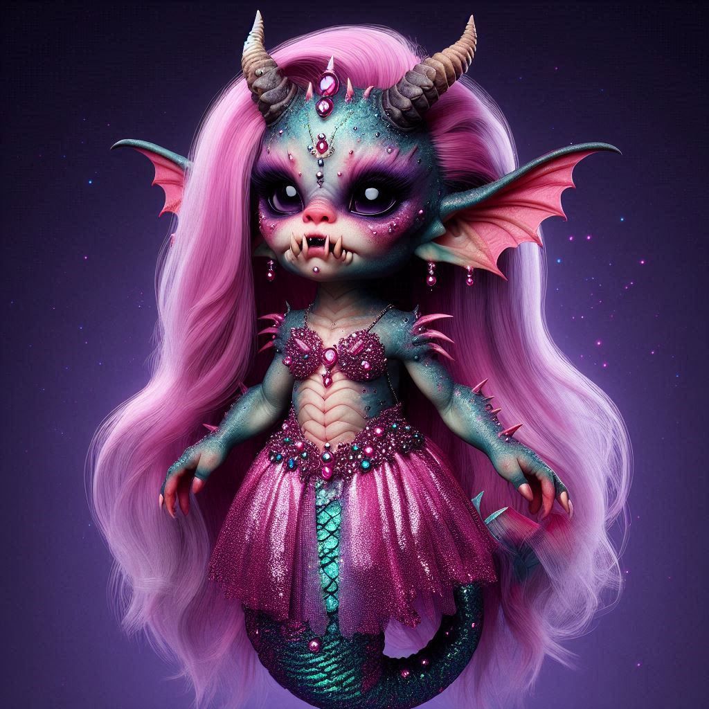 Real mermaid dressed up for the tourists