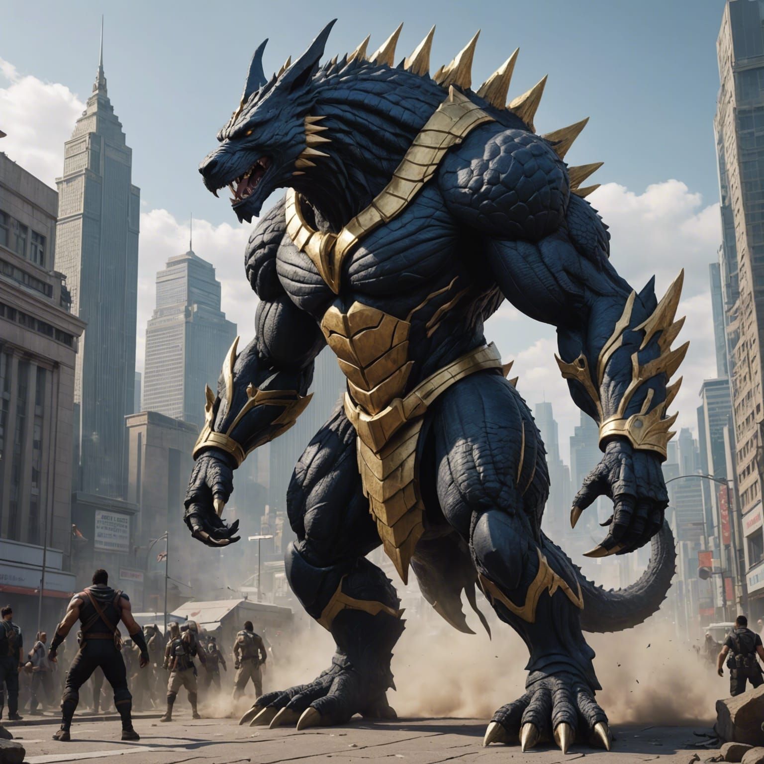 A giant muscular thick Anubis Godzilla