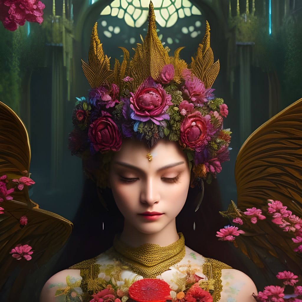 Flower Queen AI Generated Artwork NightCafe Creator