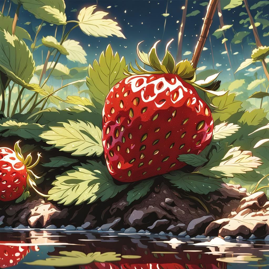 a strawberry made of ruby