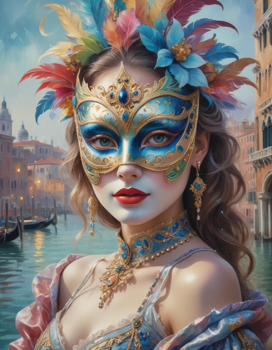 Venetian Carnival Mask - AI Generated Artwork - NightCafe Creator