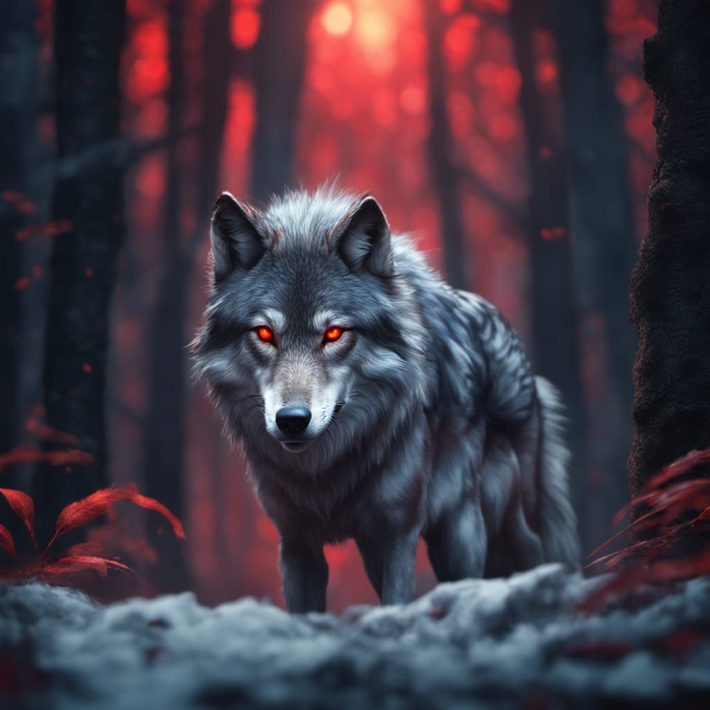 The legend of the wolf with red eyes - AI Generated Artwork - NightCafe ...