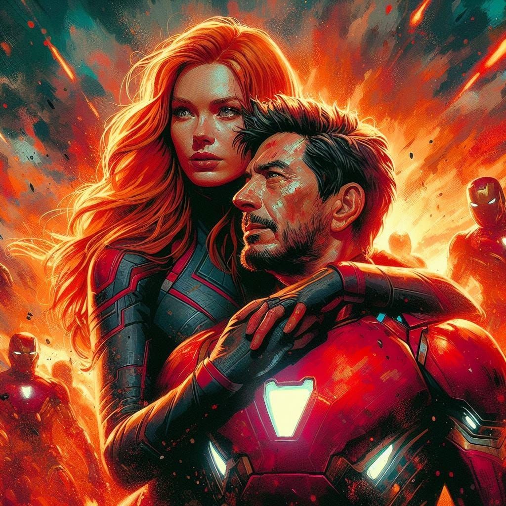Tony Stark aka Iron Man and Pepper Potts