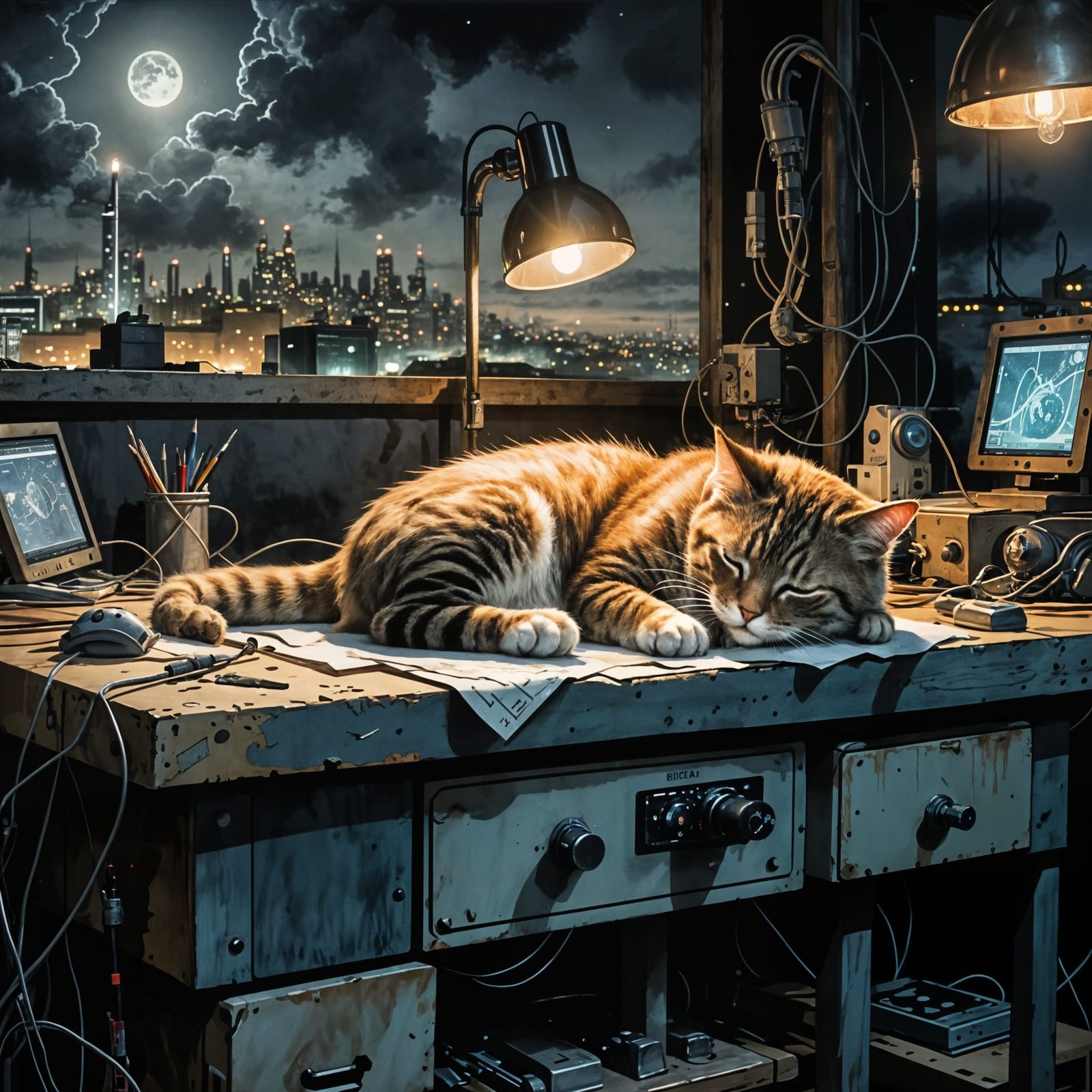 Working hard  by @aiartuser