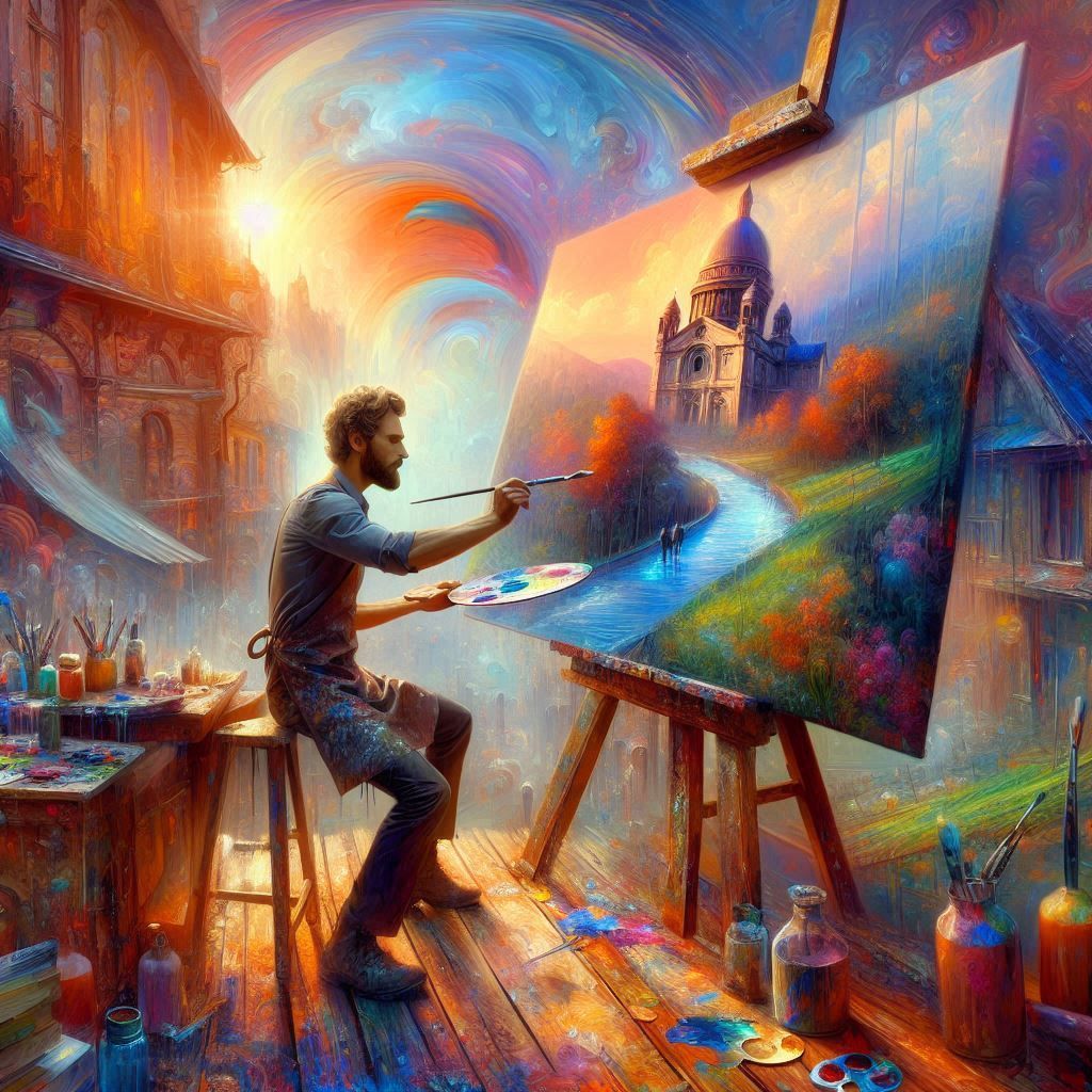 The artist in full creation