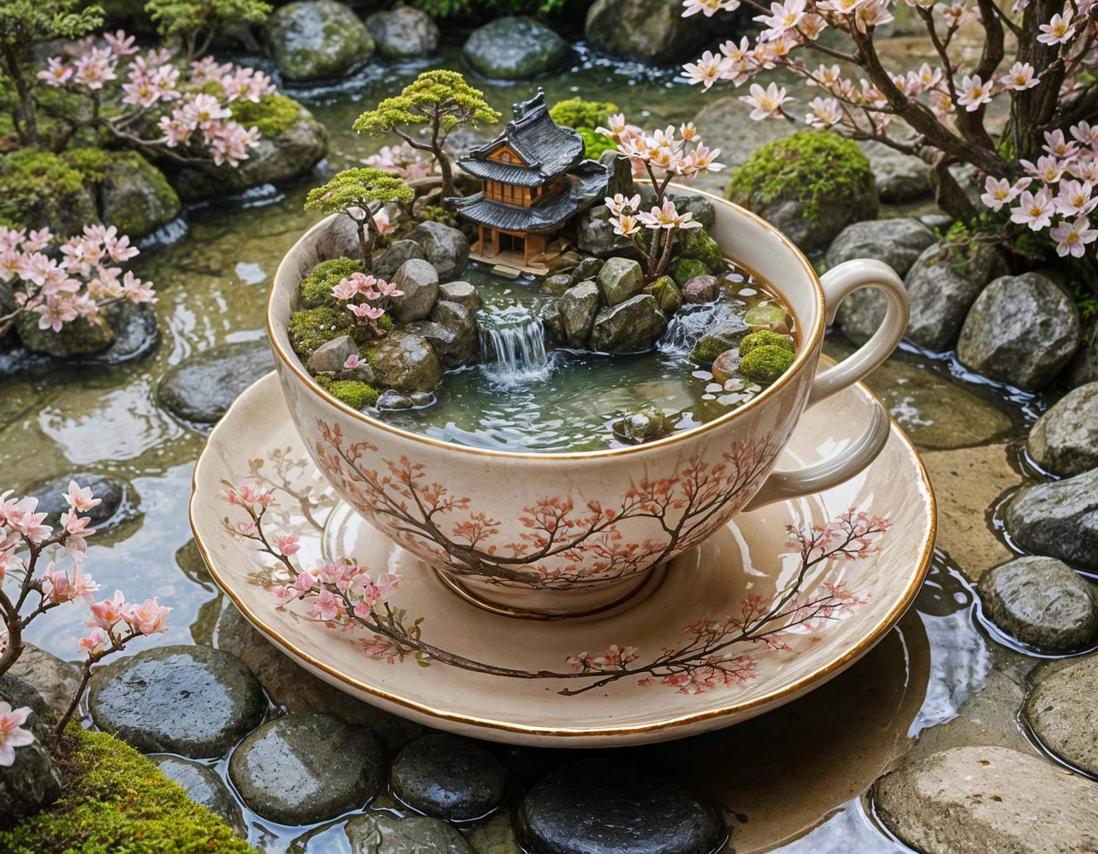 an enchanting Japanese temple garden  by @Harmanna
