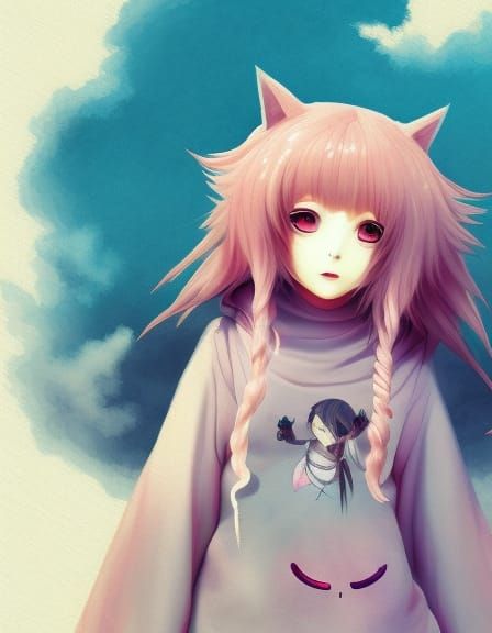 Cute anime wolf girl #2 - AI Photo Generator - starryai
