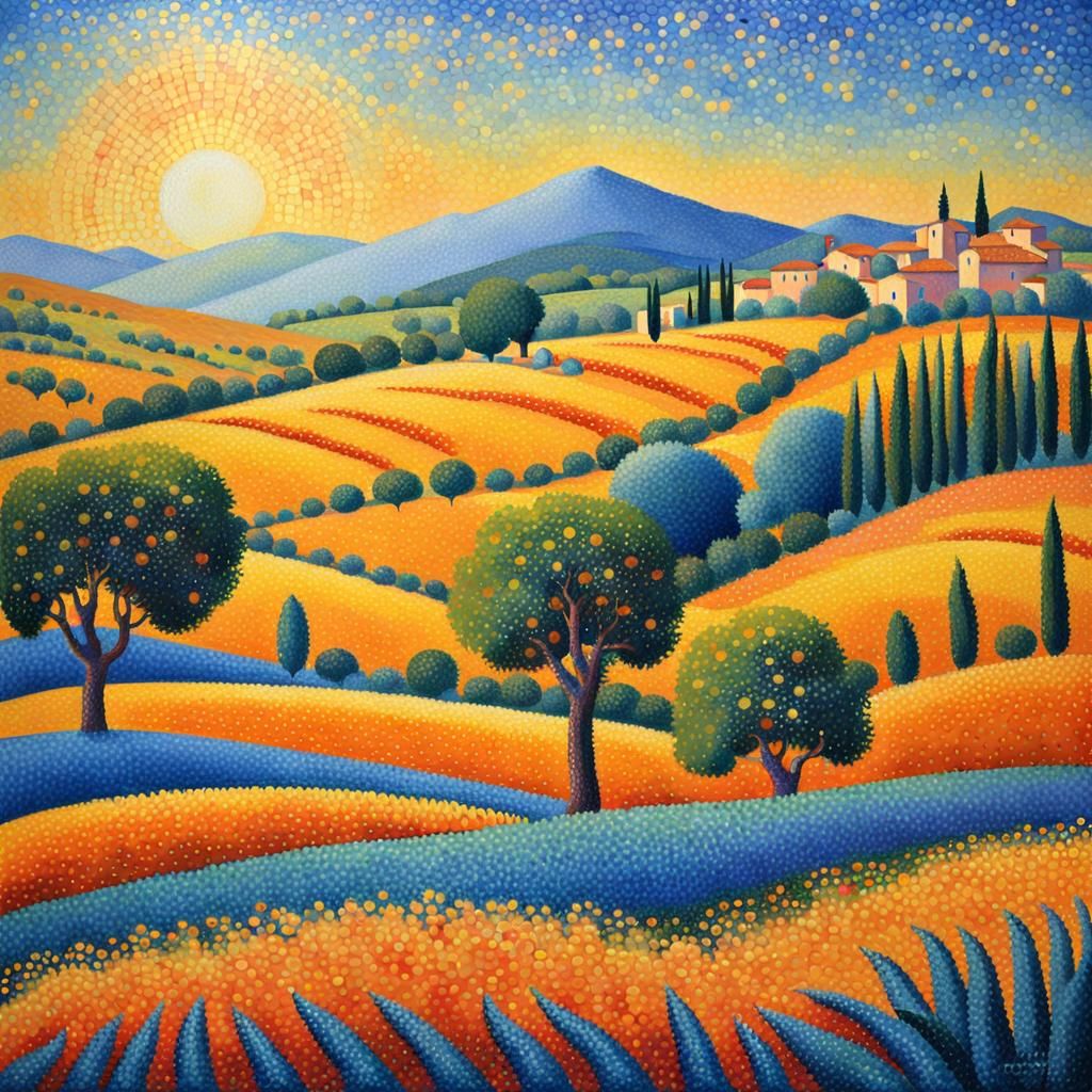 A landscape of Provence on a summer day   by @Shadowghost