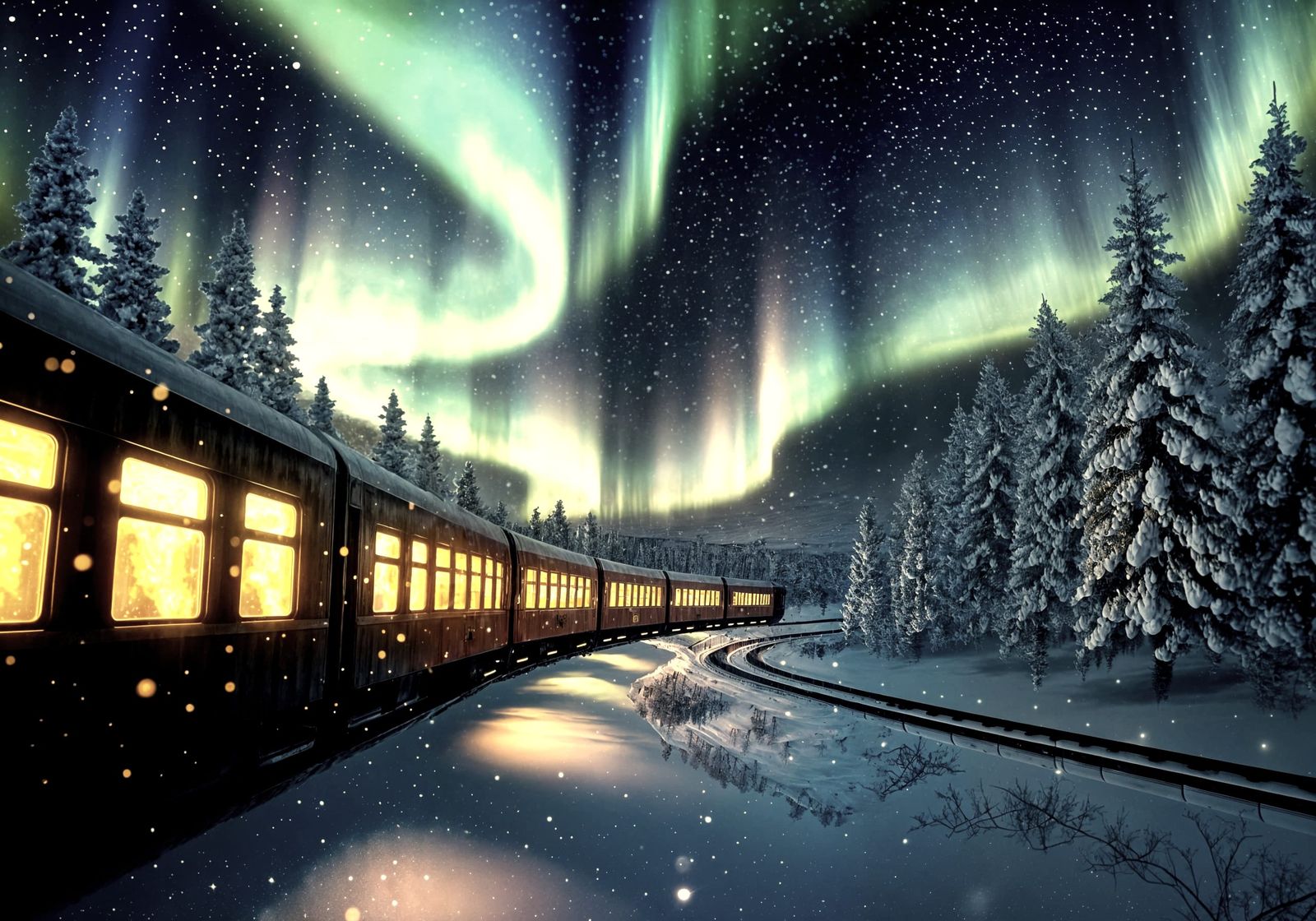 The Train Through Starry Night    by @BropagandaPanda