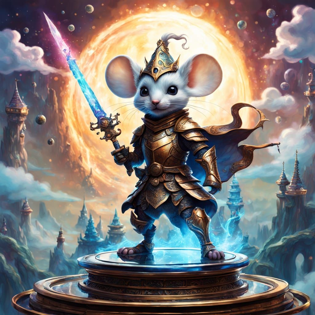 Glass Mouse Knight figurine   by @Fem Warrior