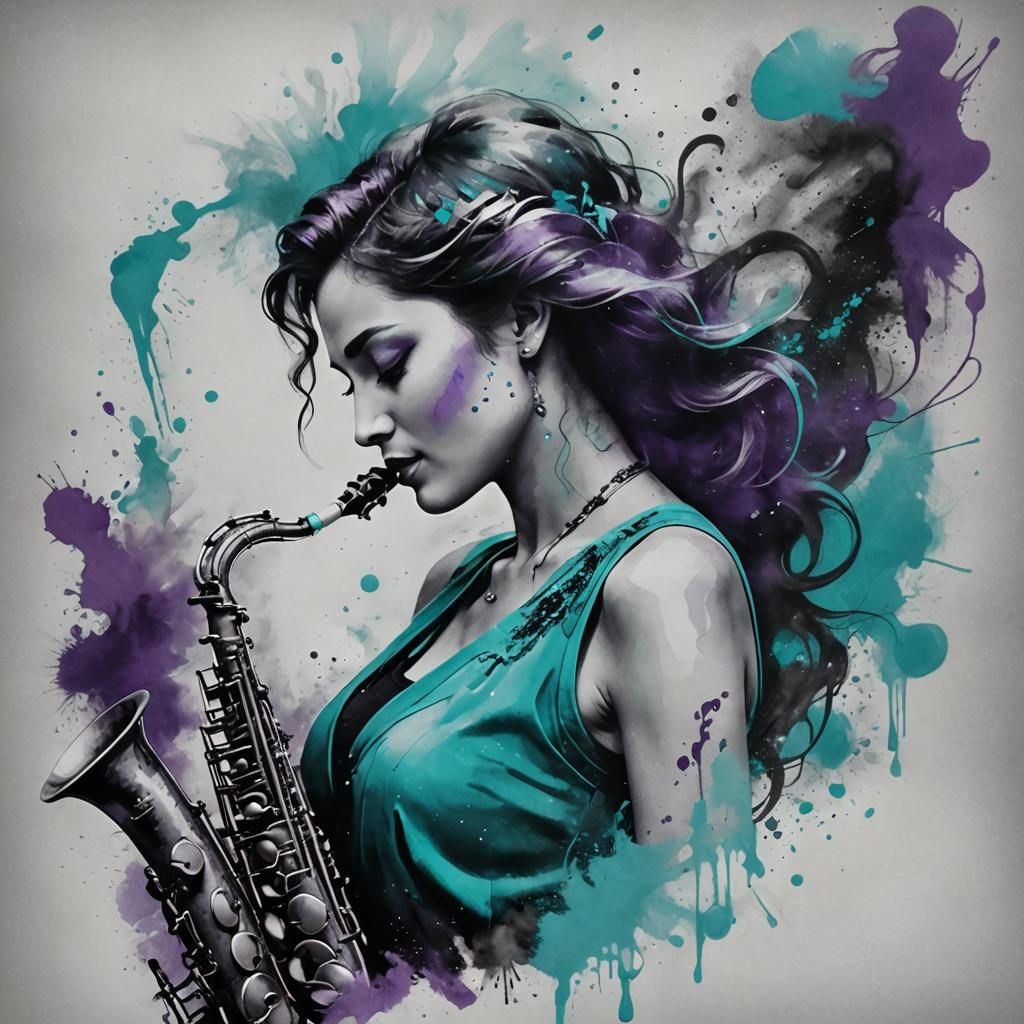 She plays saxophone 