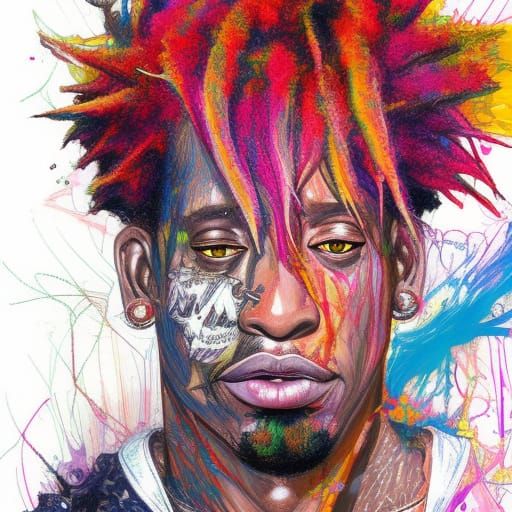 "Dennis Rodman"; afro; anime portrait of Dennis Rodman by ca...