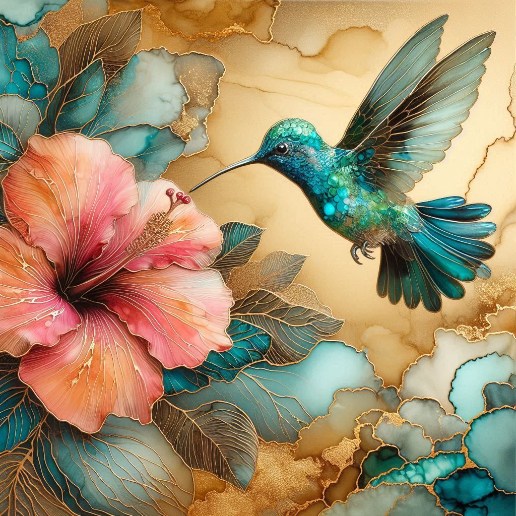 Hummingbird & Hibiscus  by @Sonia