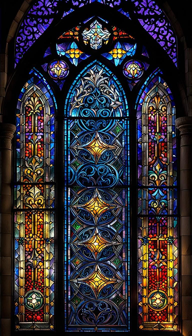 Gothic stained glass - AI Generated Artwork - NightCafe Creator