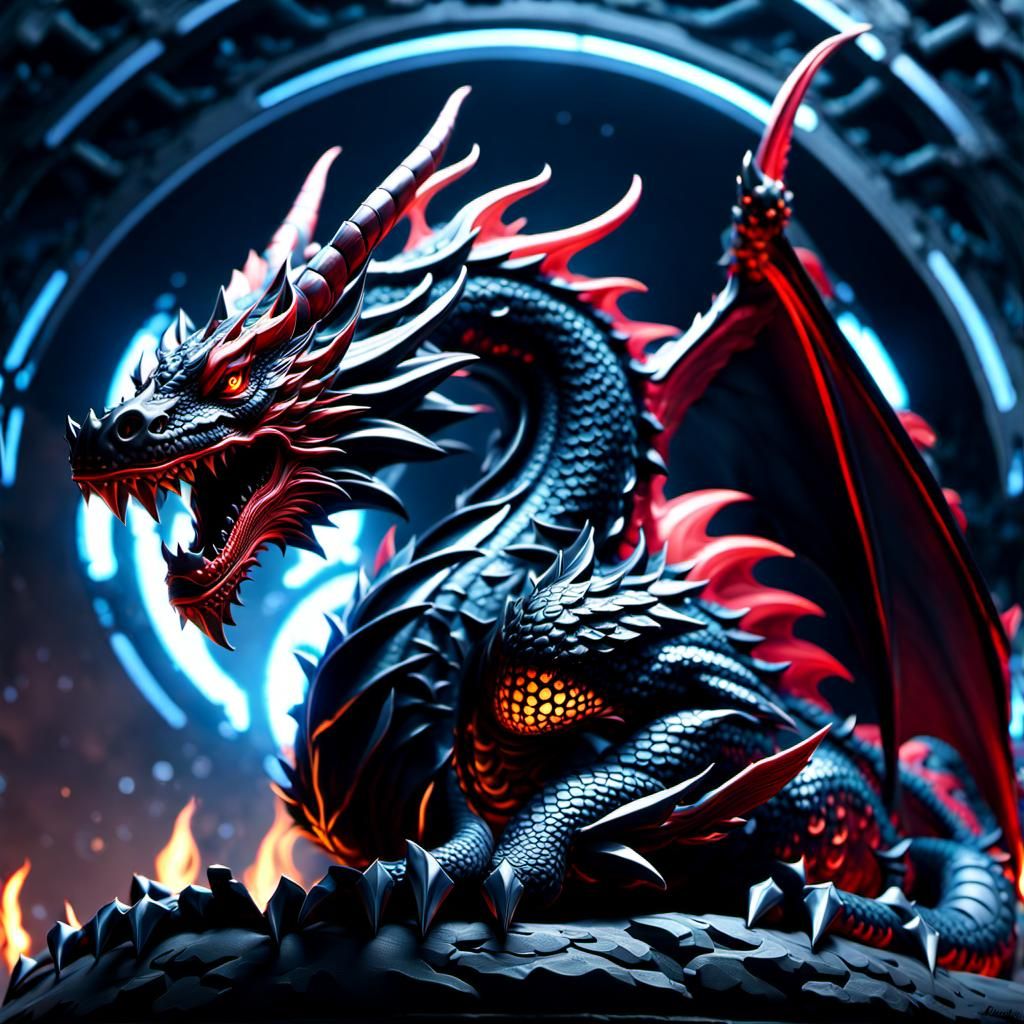 Flame Dragon Through the Portal