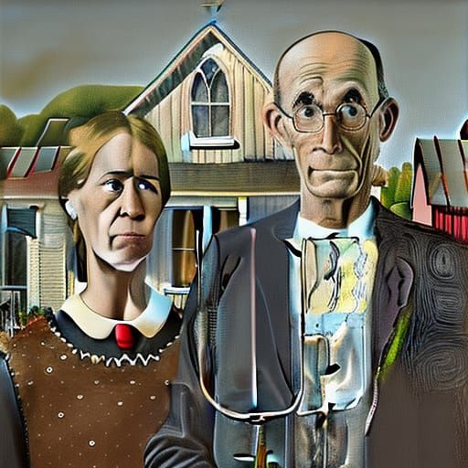 American Gothic Painting AI Generated Artwork NightCafe Creator