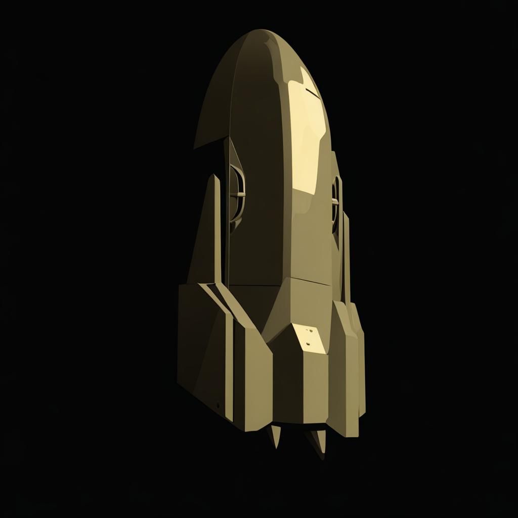 Dark Tan Metal Starship