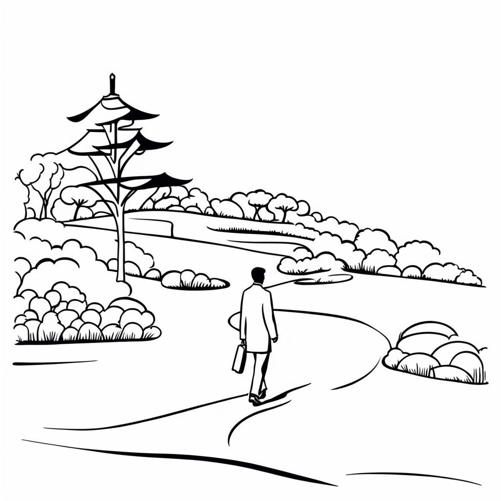 man walking in a park