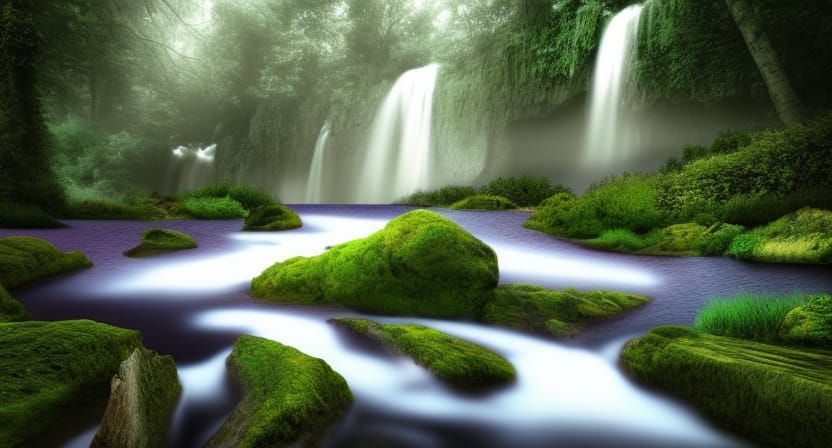 Mystical waterfalls in a far away land trending on Artstation ...