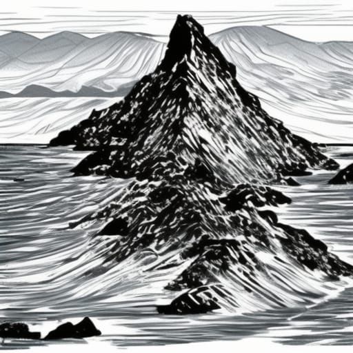 desolate, rocky, baren, isolated shorelines, rocky islands, ...