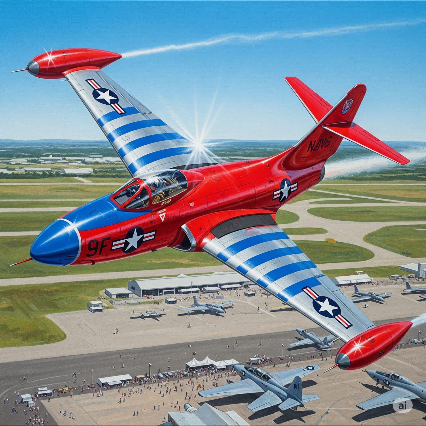 F9F Panther Performs in an Airshow