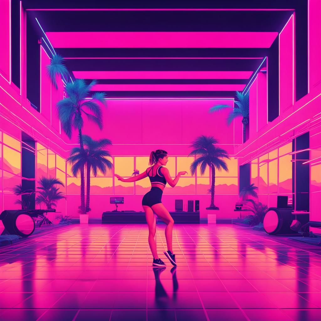 Vaporwave aerobics studio  by @Mauve Marauder