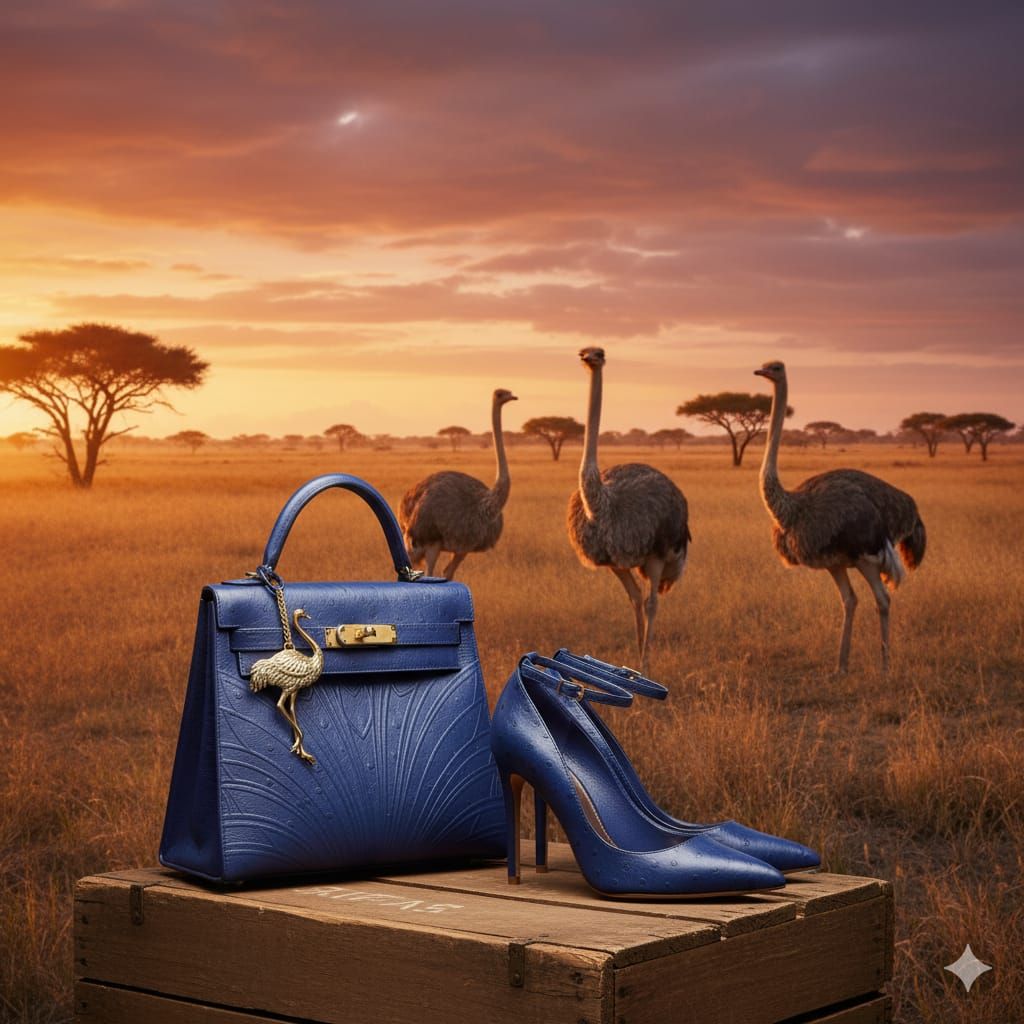 Ostrich Bag and Shoes
