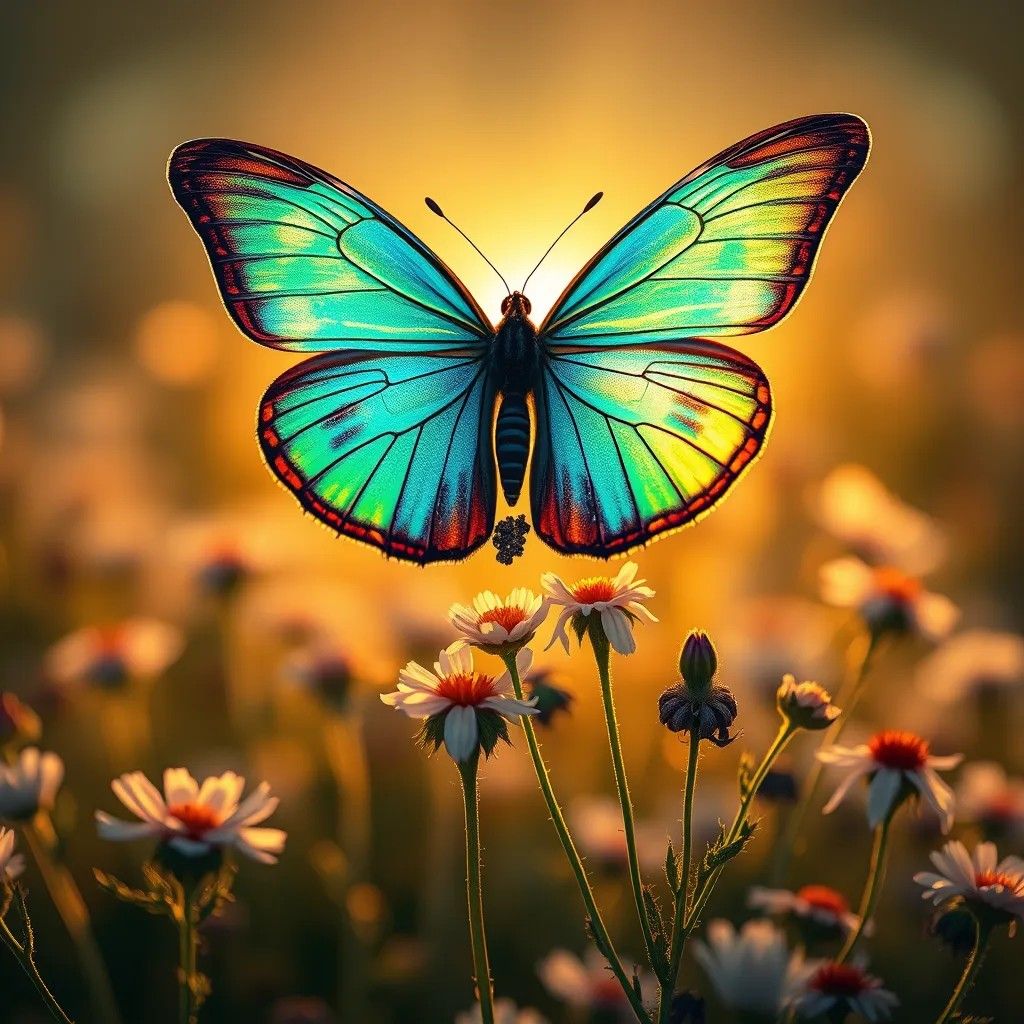 butterfly in :): turquoise