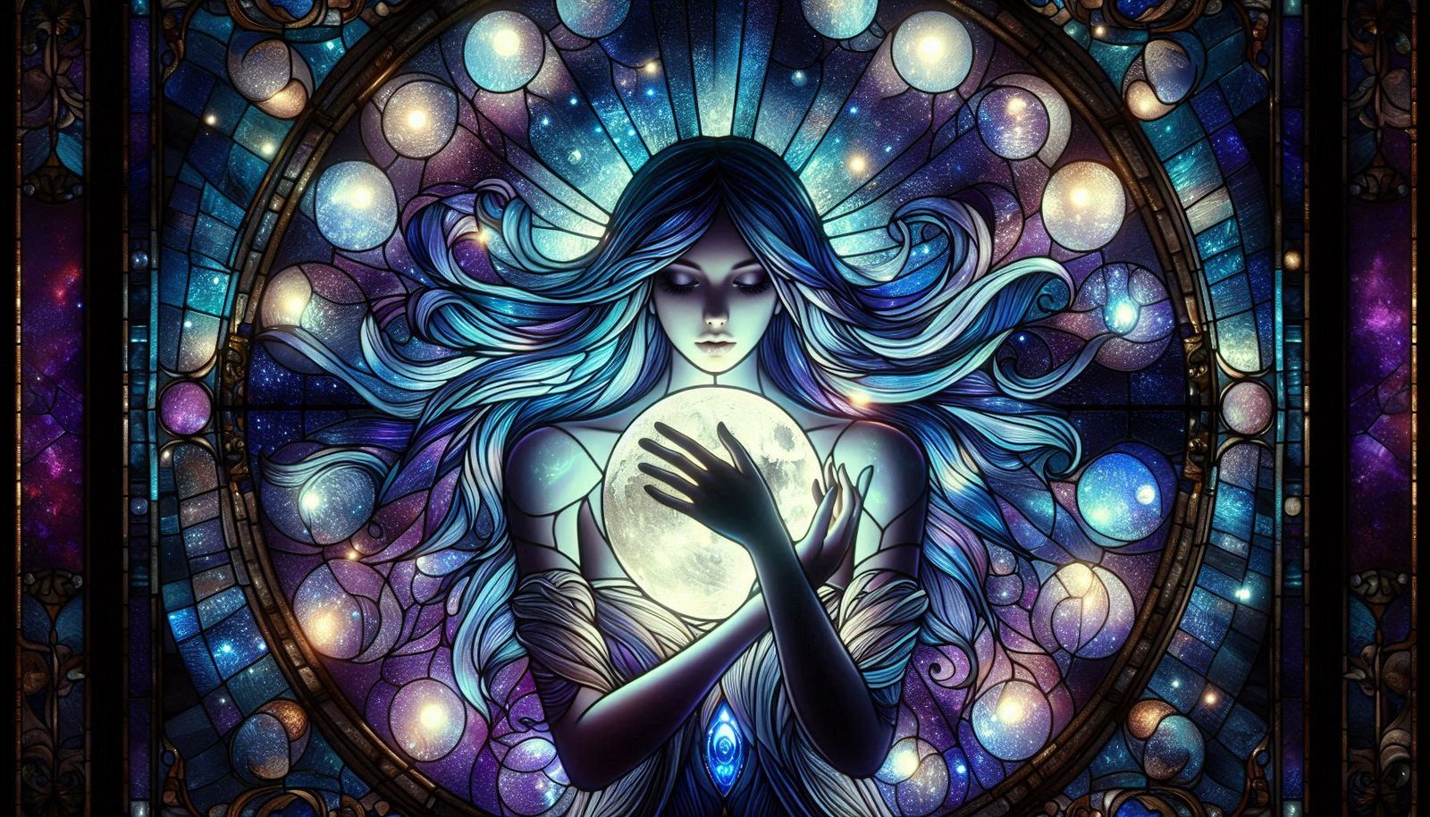 Moon Goddess - Stained Glass