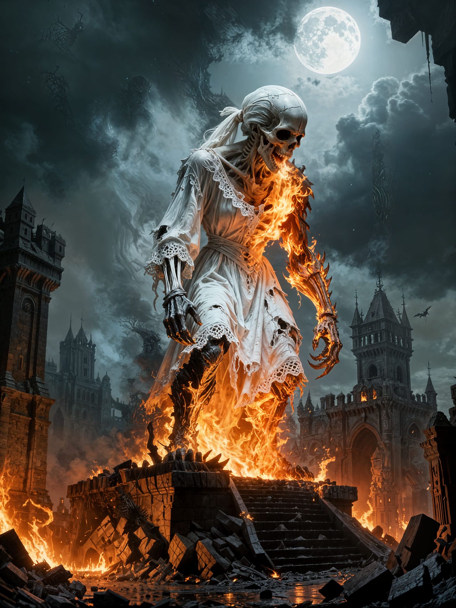 The Nuptial Skeletal Fire Demon  by @Defenestrated Feather