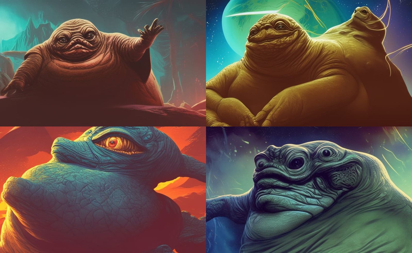 Jabba the Hutt from the movie Star Wars Empire strikes back AI
