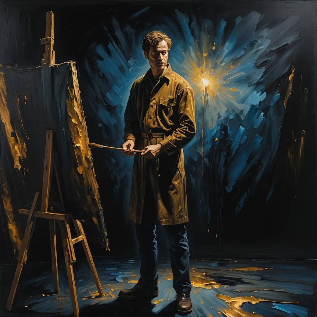 David Bowie As Cloud  in  Pierrot In Turquoise Surrealism. Medium shot. David Bowie as Cloud floats in turquoise space. Close up. Inspired b...