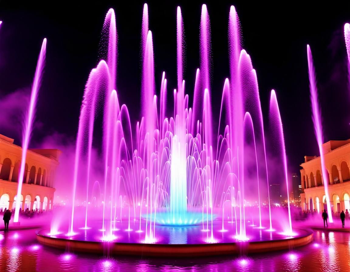 a colorful fountain  by @Boh