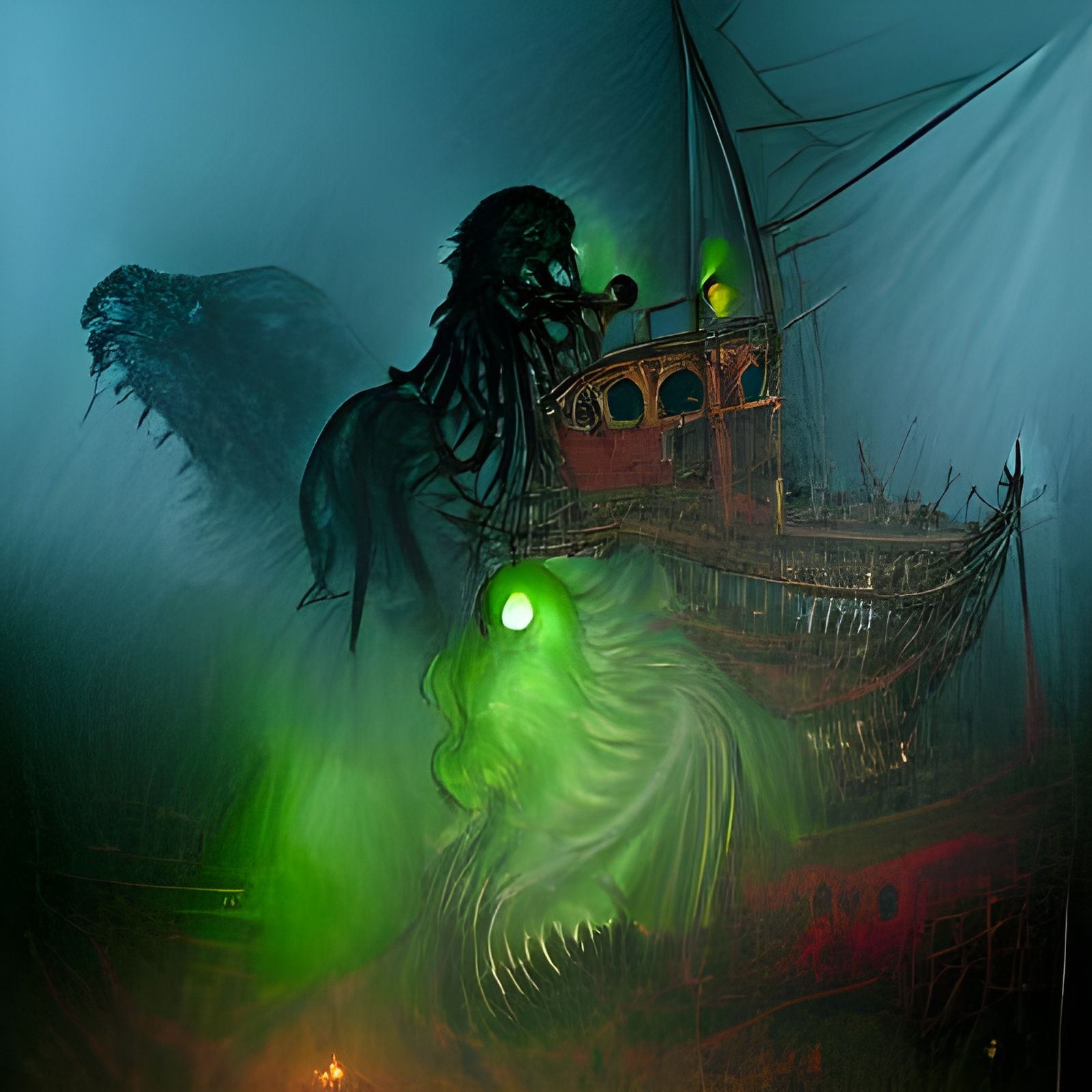 ghosted pirate ship