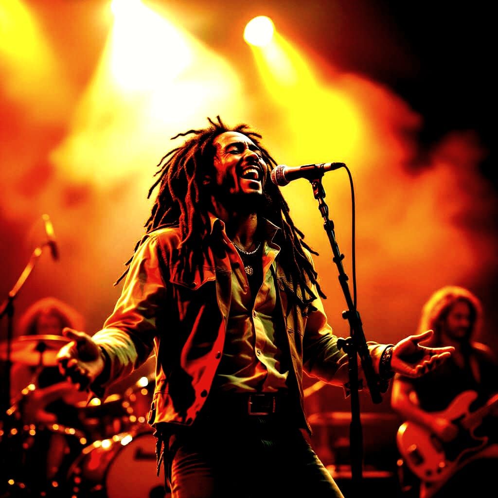 Bob Marley Performs Live On Stage