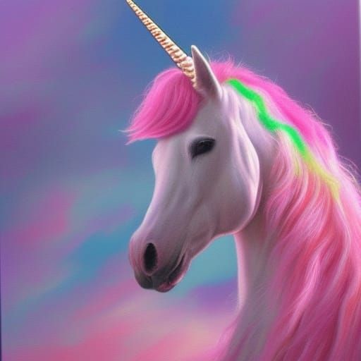 Pink Fluffy Unicorn - AI Generated Artwork - NightCafe Creator