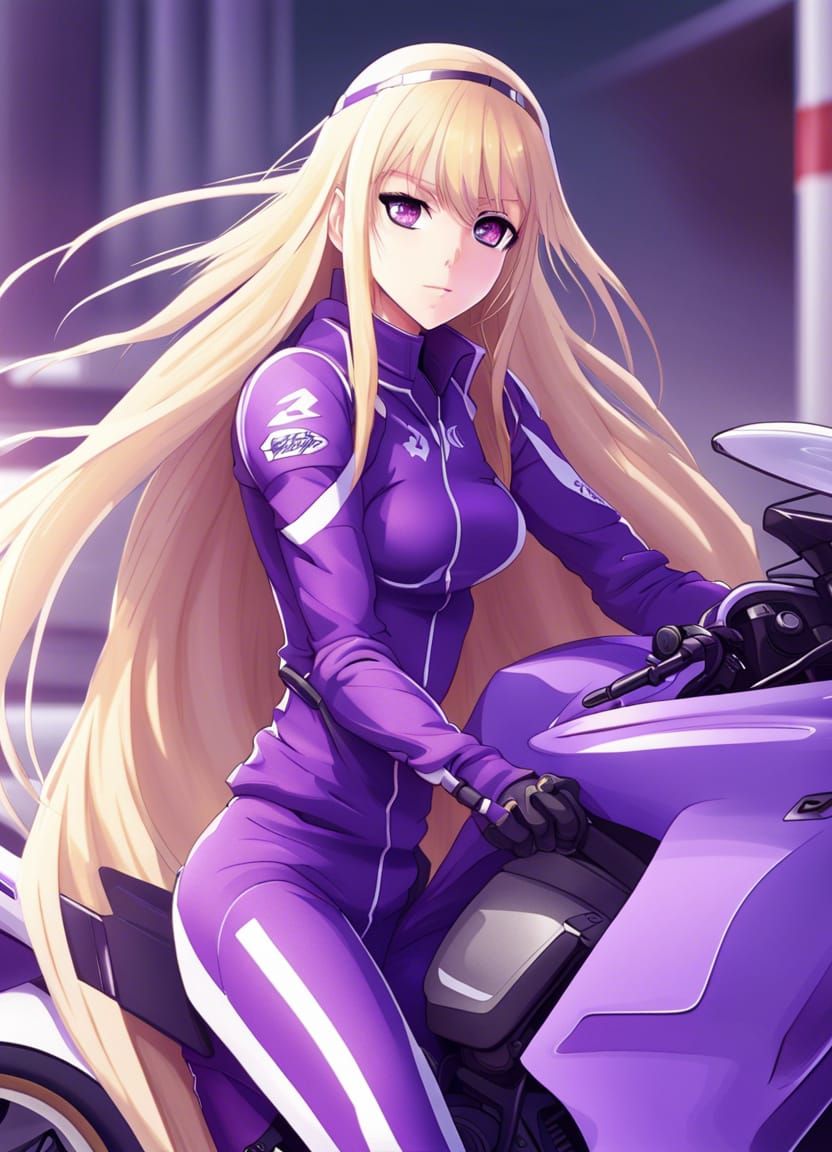 Anime Female Athlete on a motorbike (Red Hair Racer XX) - AI Generated  Artwork - NightCafe Creator