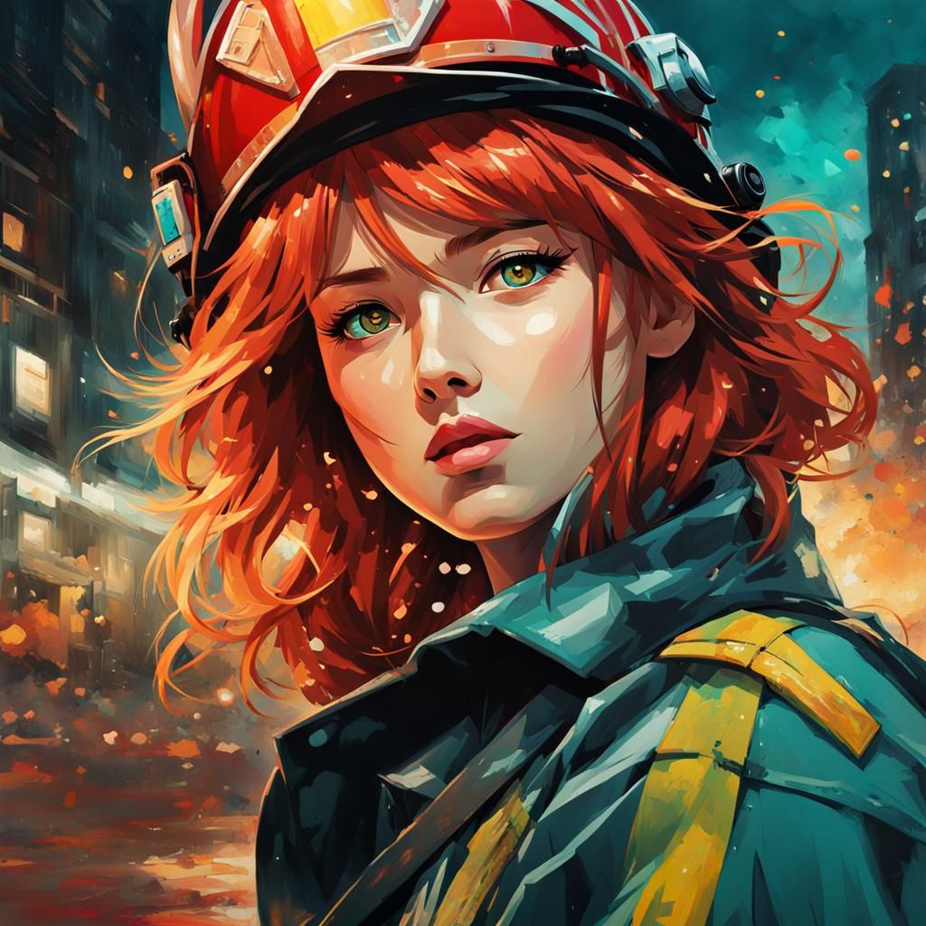 firefighter girl - AI Generated Artwork - NightCafe Creator