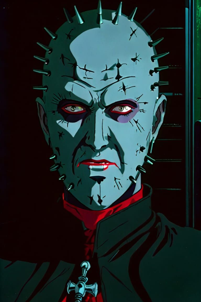 Pinhead (Horror Icons in '90s Anime Style)