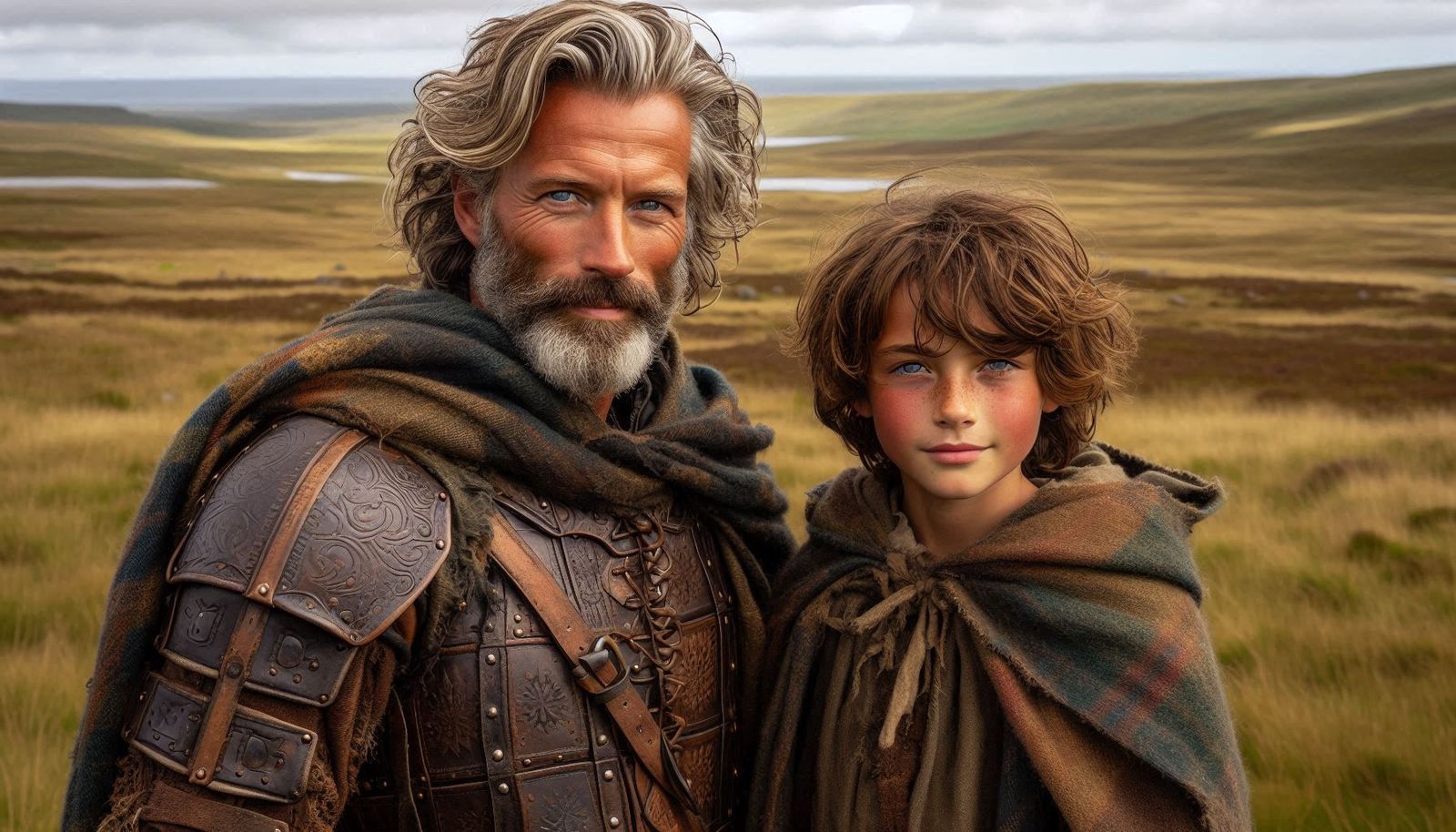 Lord Alasdair and his heir, Ailean