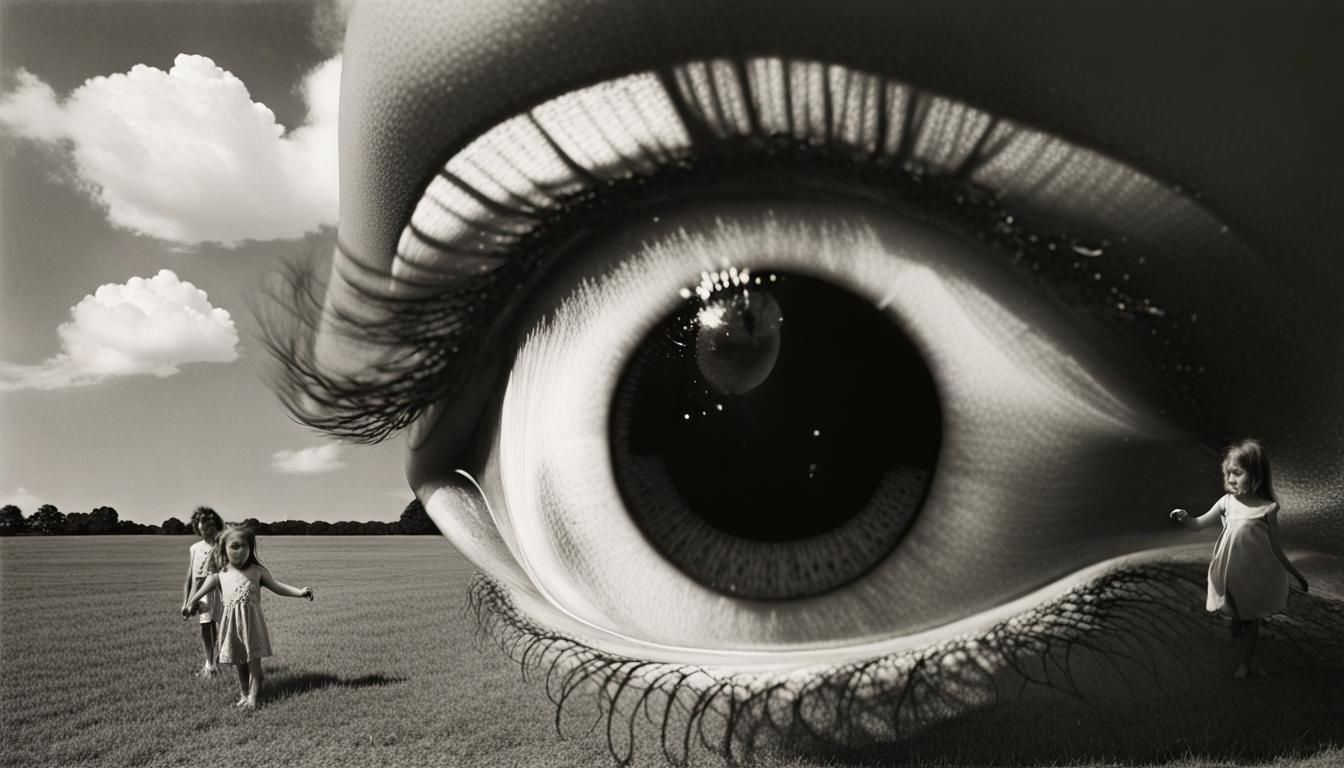 Surreal Child with Missing Eye: Psychedelic Photography
