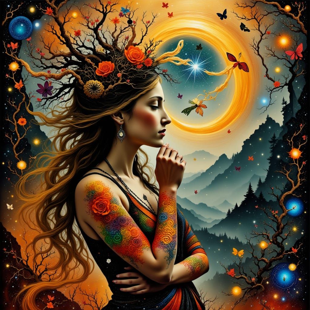 <lora:Etcetera:1.0> Castle of dreams  emerges from the head of the daydreamer