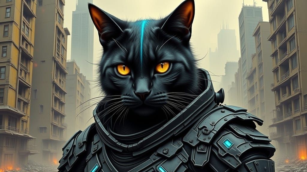  <lora:Dystopian:1.0>:Dystopian cat mercenary