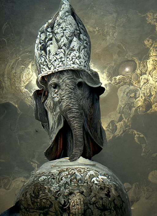 "Elephant Pope", by Thomas Kinkade, by Richard Dadd, by John...