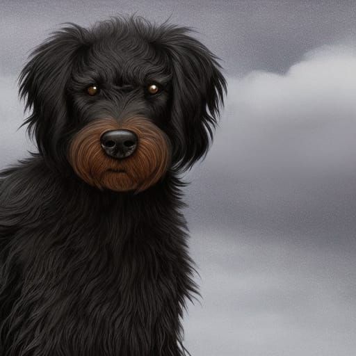 Black shaggy terrier